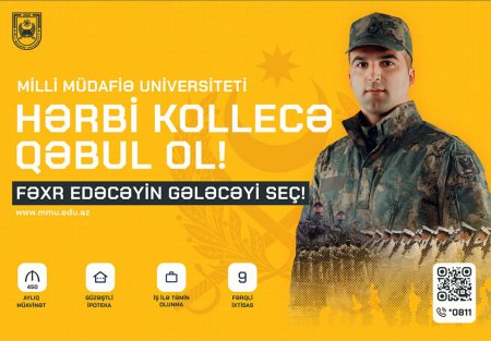 Milli Müdafiə Universitetinin Hərbi Kollecinə tələbə qəbulu davam edir