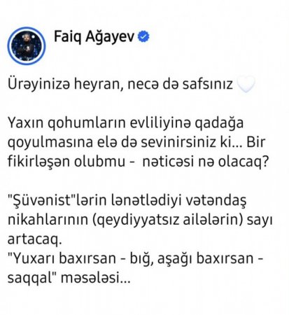 "Bir fikirləşən olubmu nəticəsi nə olacaq..."