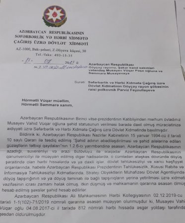 Oğluna şəhid statusu tələb edir...